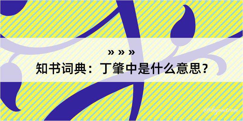 知书词典：丁肇中是什么意思？