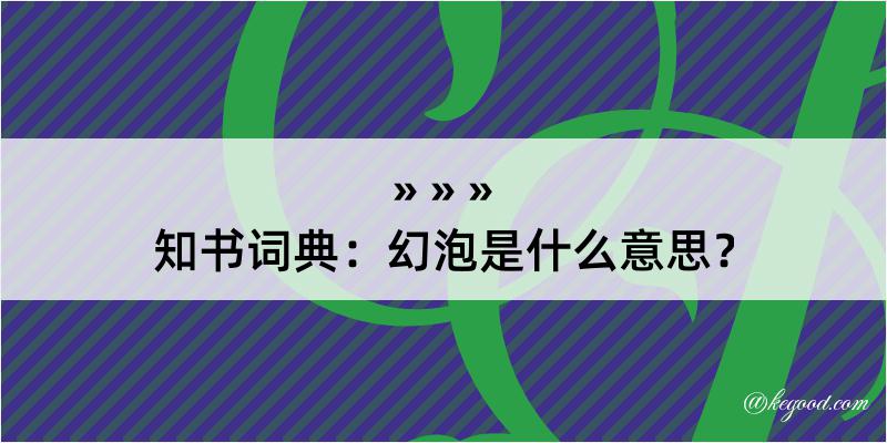 知书词典：幻泡是什么意思？