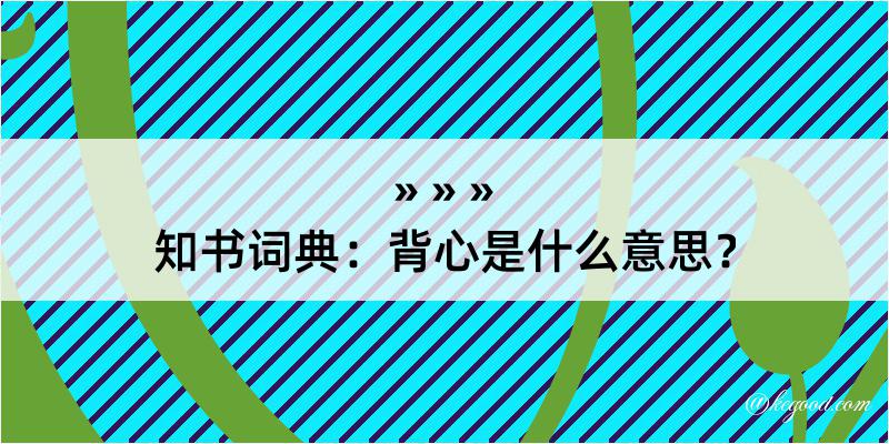 知书词典：背心是什么意思？