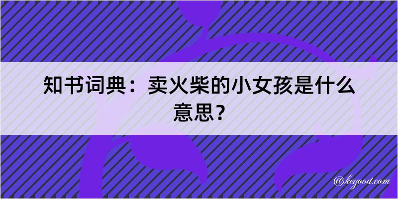 知书词典：卖火柴的小女孩是什么意思？