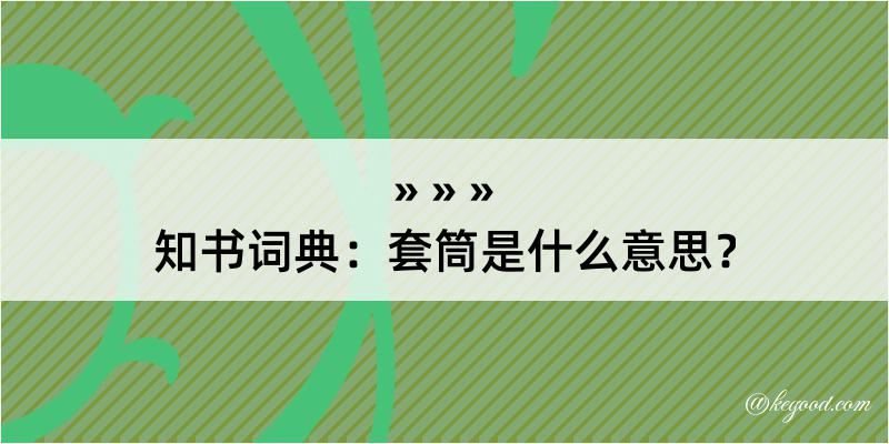 知书词典：套筒是什么意思？