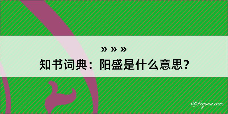 知书词典：阳盛是什么意思？