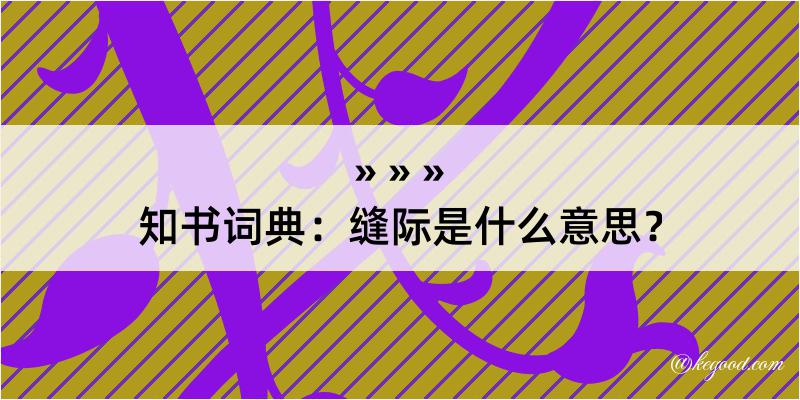 知书词典：缝际是什么意思？