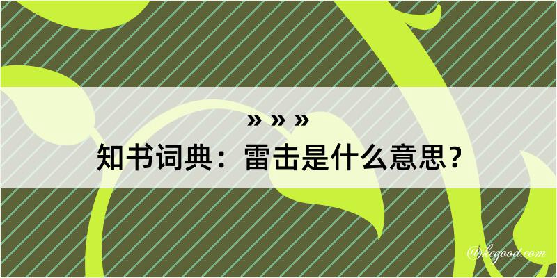 知书词典：雷击是什么意思？