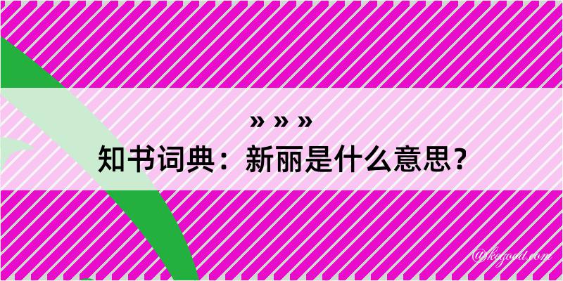 知书词典：新丽是什么意思？