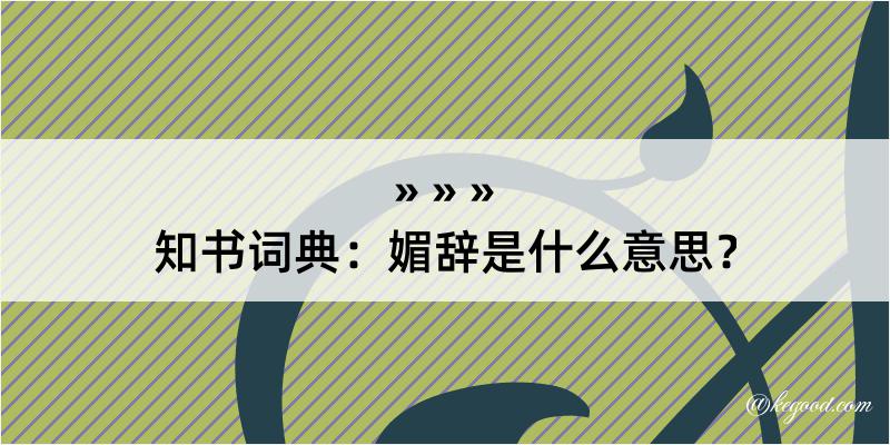 知书词典：媚辞是什么意思？