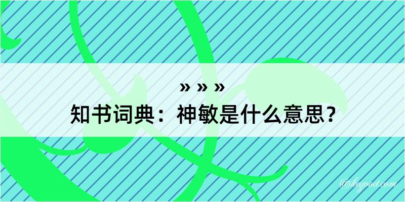 知书词典：神敏是什么意思？