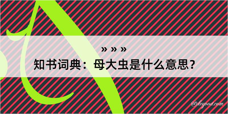 知书词典：母大虫是什么意思？