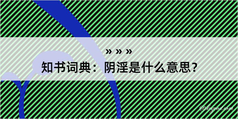 知书词典：阴淫是什么意思？