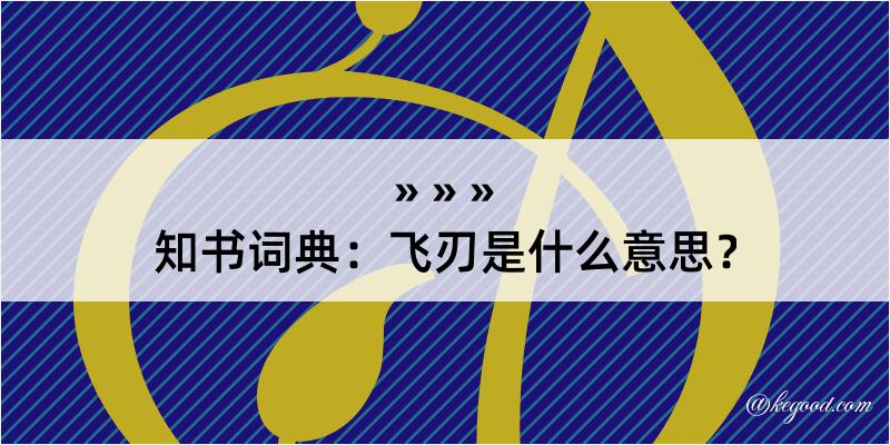 知书词典：飞刃是什么意思？