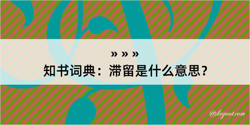 知书词典：滞留是什么意思？