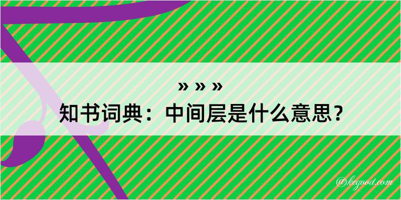 知书词典：中间层是什么意思？