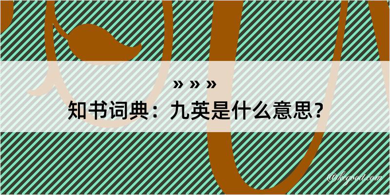 知书词典：九英是什么意思？