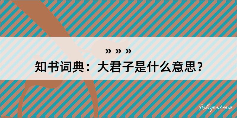 知书词典：大君子是什么意思？