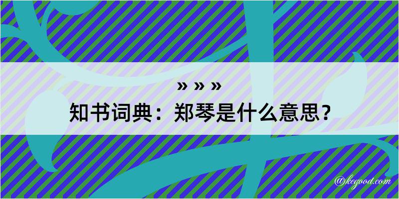 知书词典：郑琴是什么意思？