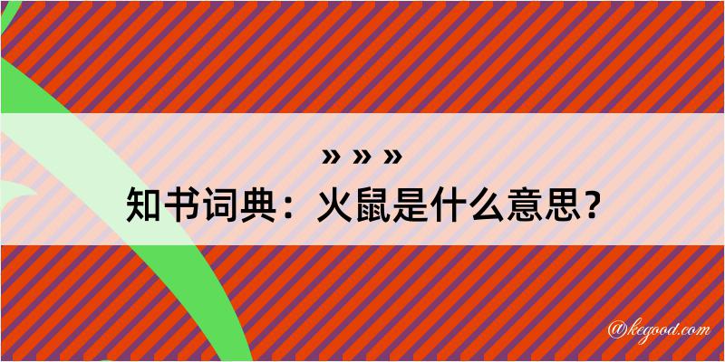 知书词典：火鼠是什么意思？