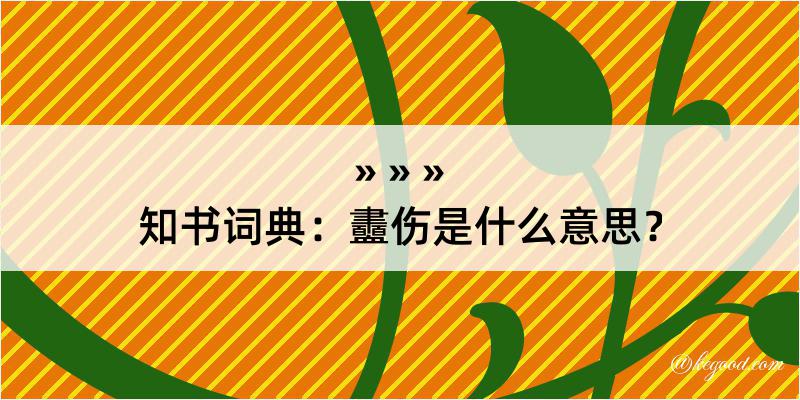 知书词典：衋伤是什么意思？