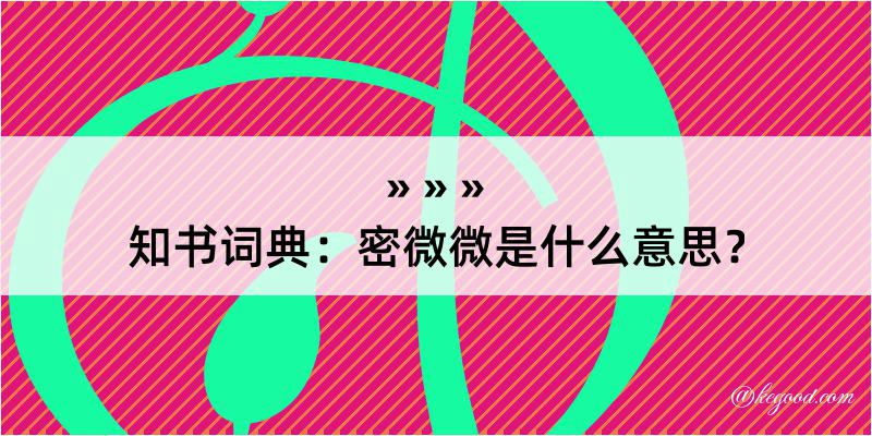 知书词典：密微微是什么意思？