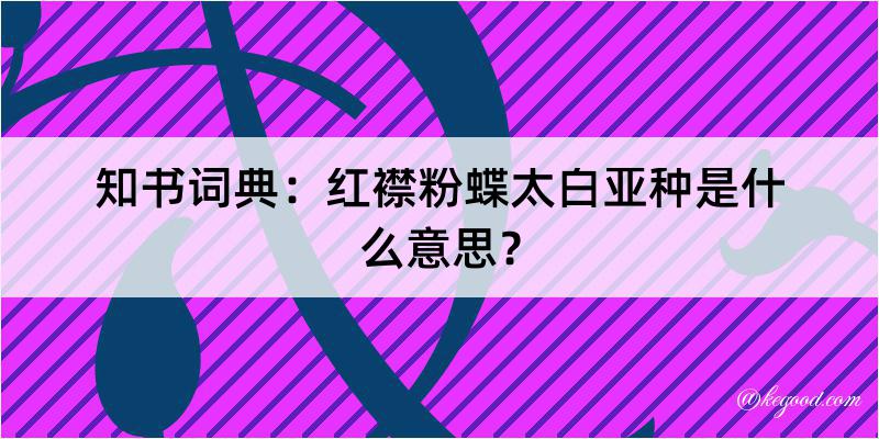 知书词典：红襟粉蝶太白亚种是什么意思？