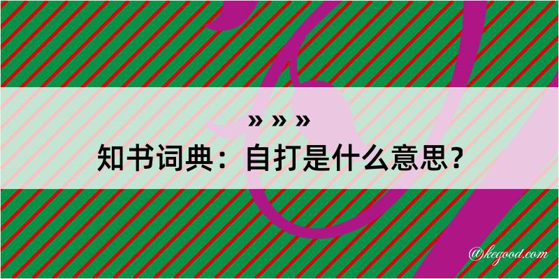 知书词典：自打是什么意思？