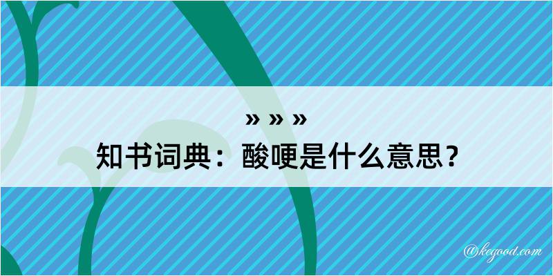 知书词典：酸哽是什么意思？