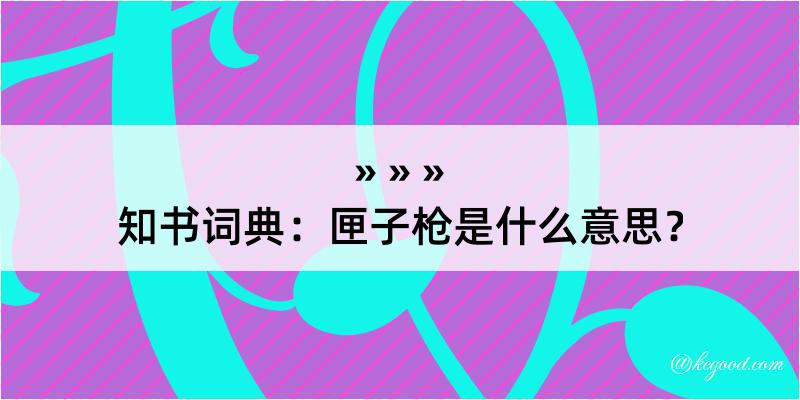 知书词典：匣子枪是什么意思？