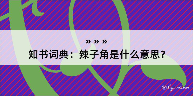 知书词典：辣子角是什么意思？