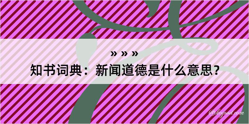 知书词典：新闻道德是什么意思？