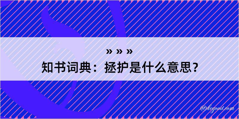 知书词典：拯护是什么意思？