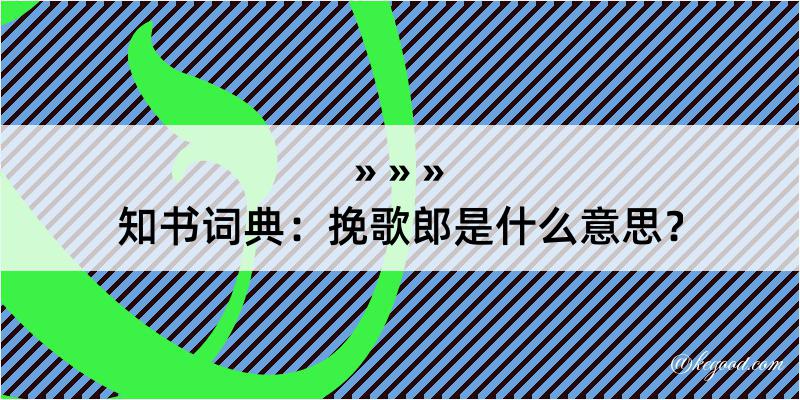 知书词典：挽歌郎是什么意思？