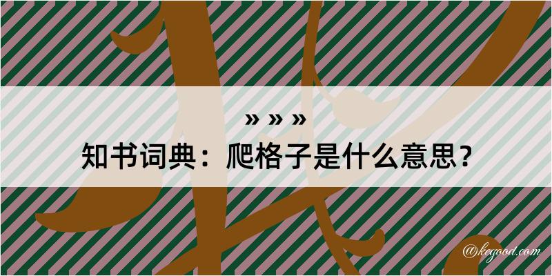 知书词典：爬格子是什么意思？