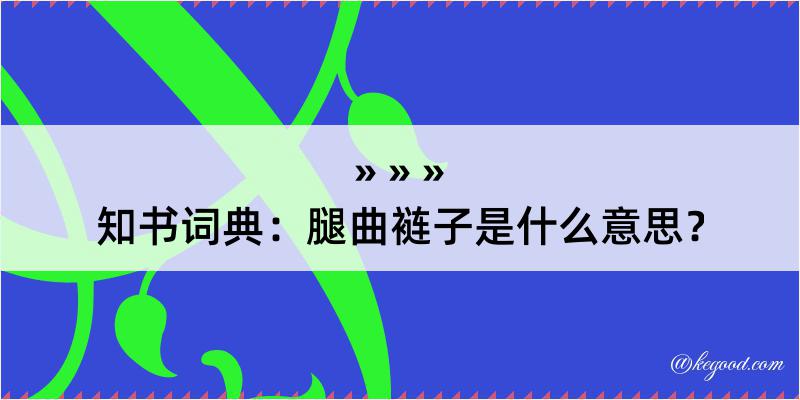 知书词典：腿曲裢子是什么意思？