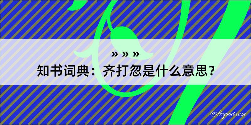 知书词典：齐打忽是什么意思？