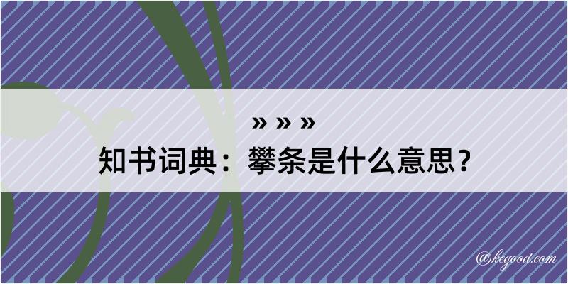 知书词典：攀条是什么意思？