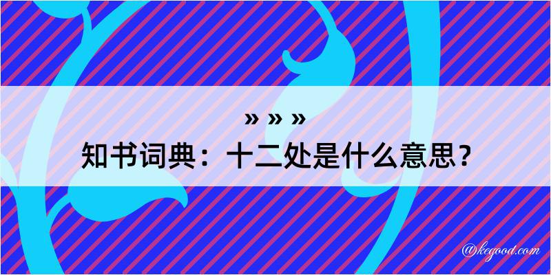 知书词典：十二处是什么意思？