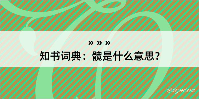 知书词典：髋是什么意思？