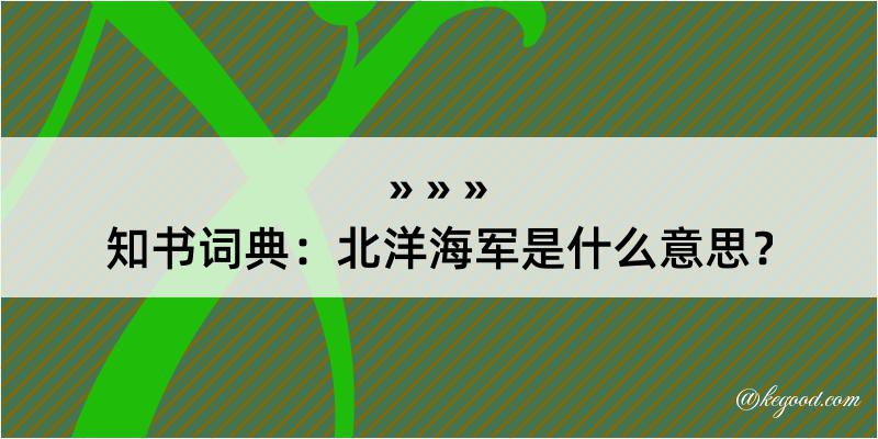 知书词典：北洋海军是什么意思？