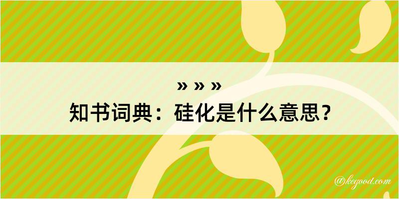 知书词典：硅化是什么意思？