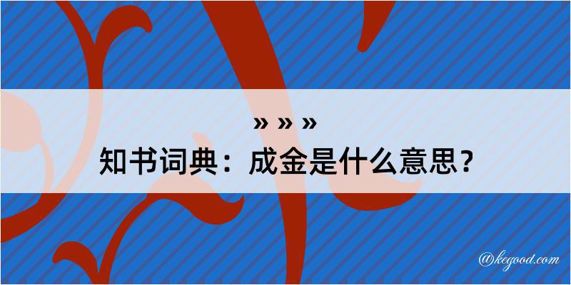 知书词典：成金是什么意思？