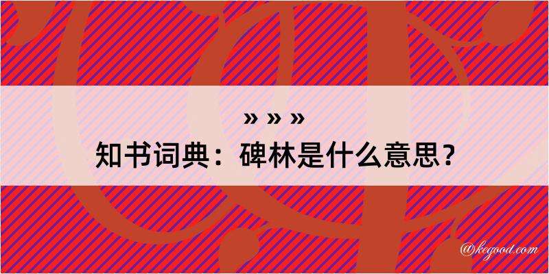 知书词典：碑林是什么意思？