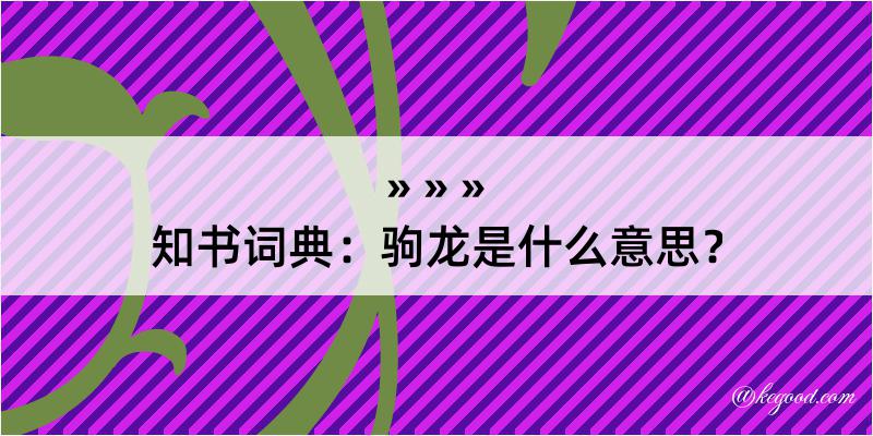 知书词典：驹龙是什么意思？