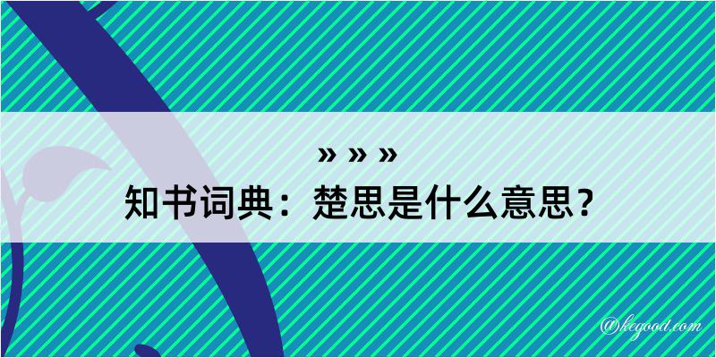 知书词典：楚思是什么意思？