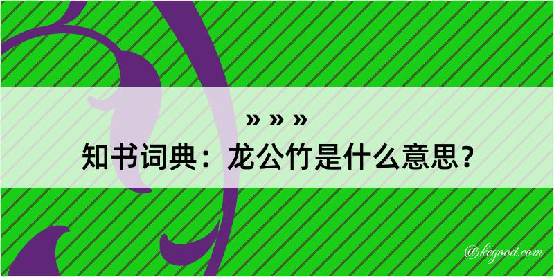 知书词典：龙公竹是什么意思？