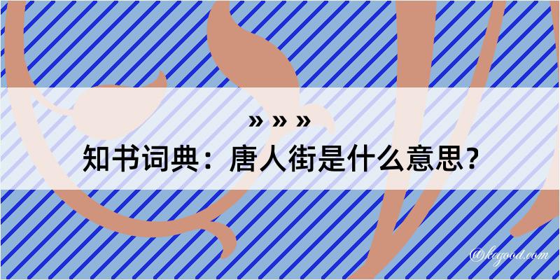 知书词典：唐人街是什么意思？