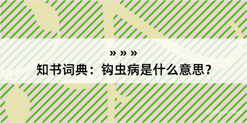 知书词典：钩虫病是什么意思？