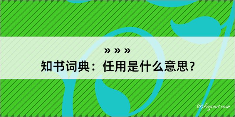 知书词典：任用是什么意思？