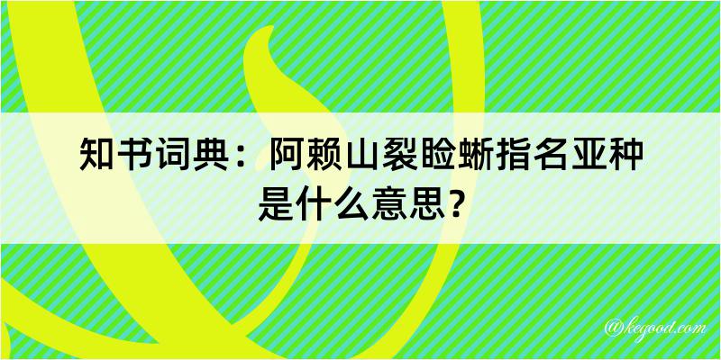 知书词典：阿赖山裂睑蜥指名亚种是什么意思？