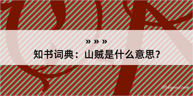 知书词典：山贼是什么意思？