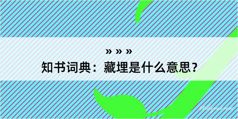 知书词典：藏埋是什么意思？