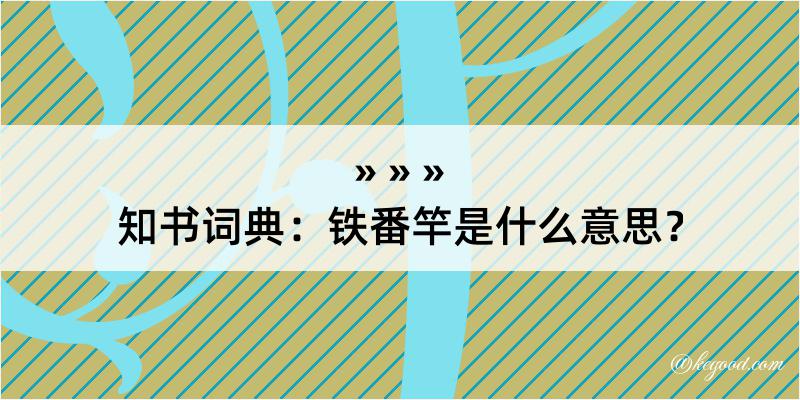 知书词典：铁番竿是什么意思？